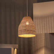 Bamboo Hanging Light for Hallway | Rattan Pendant Lamp - Asher