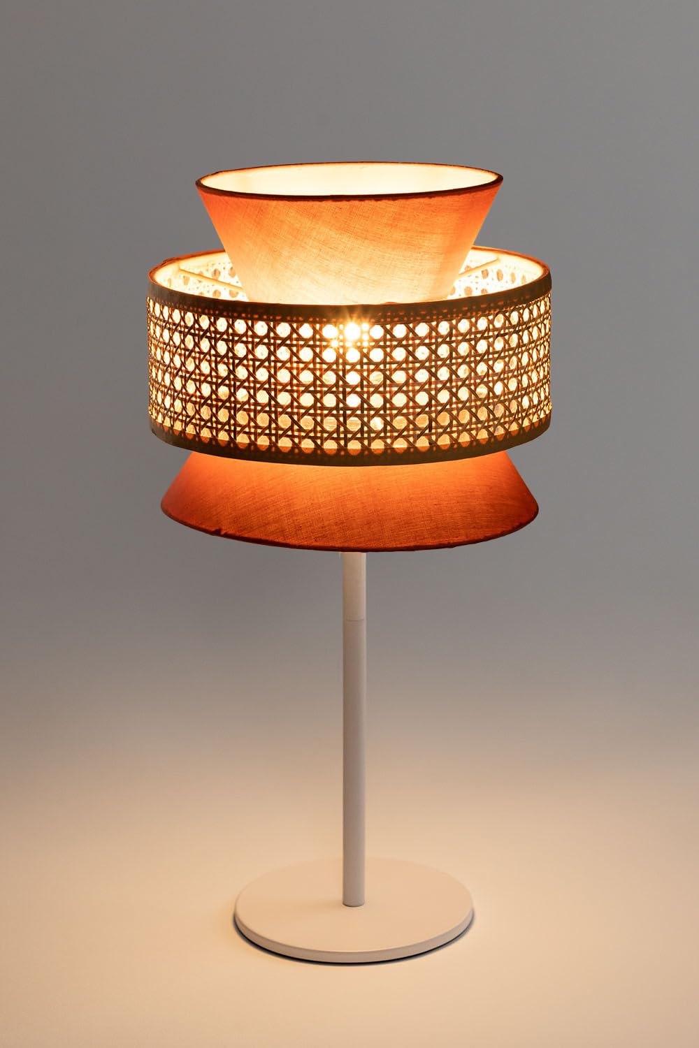 Wicker Table Lamp for Home | Handmade Rattan Study Lamp - Amber