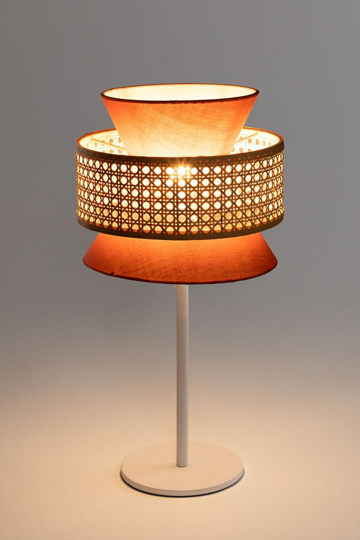Wicker Table Lamp for Home | Handmade Rattan Study Lamp - Amber