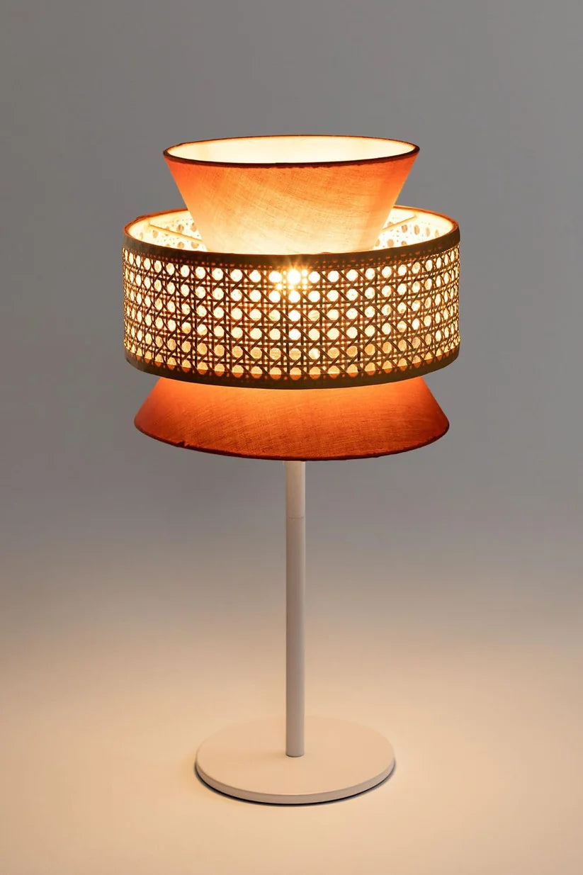 Wicker Table Lamp for Home | Handmade Rattan Study Lamp - Amber