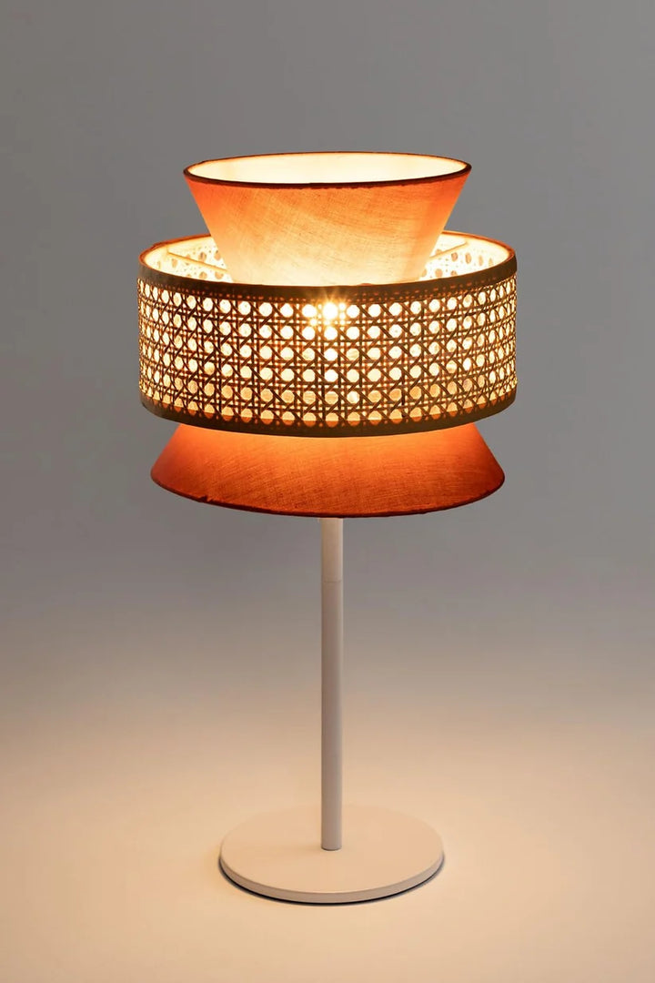 Wicker Table Lamp for Home | Handmade Rattan Study Lamp - Amber