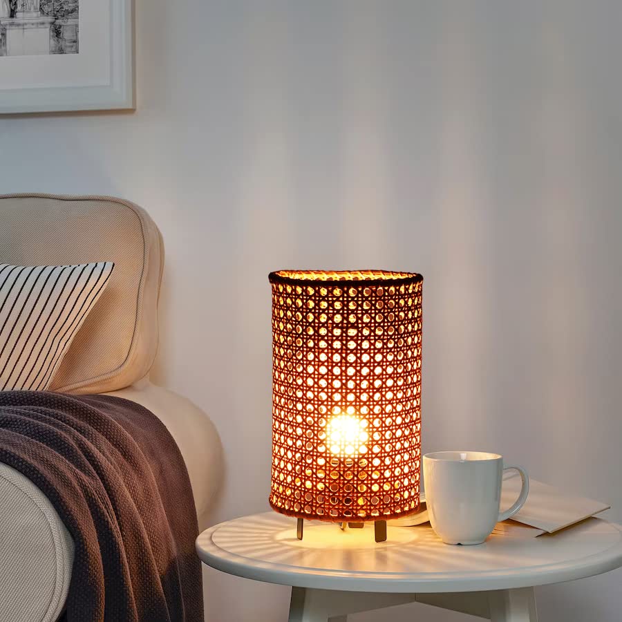 Rattan Table lamp for Living room | Bamboo Bedside table lamp | Cane Table lamp -Adina