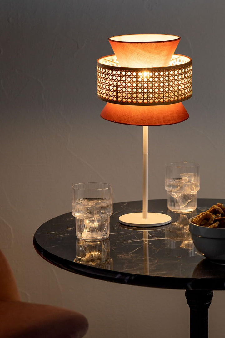 Wicker Table Lamp for Home | Handmade Rattan Study Lamp - Amber