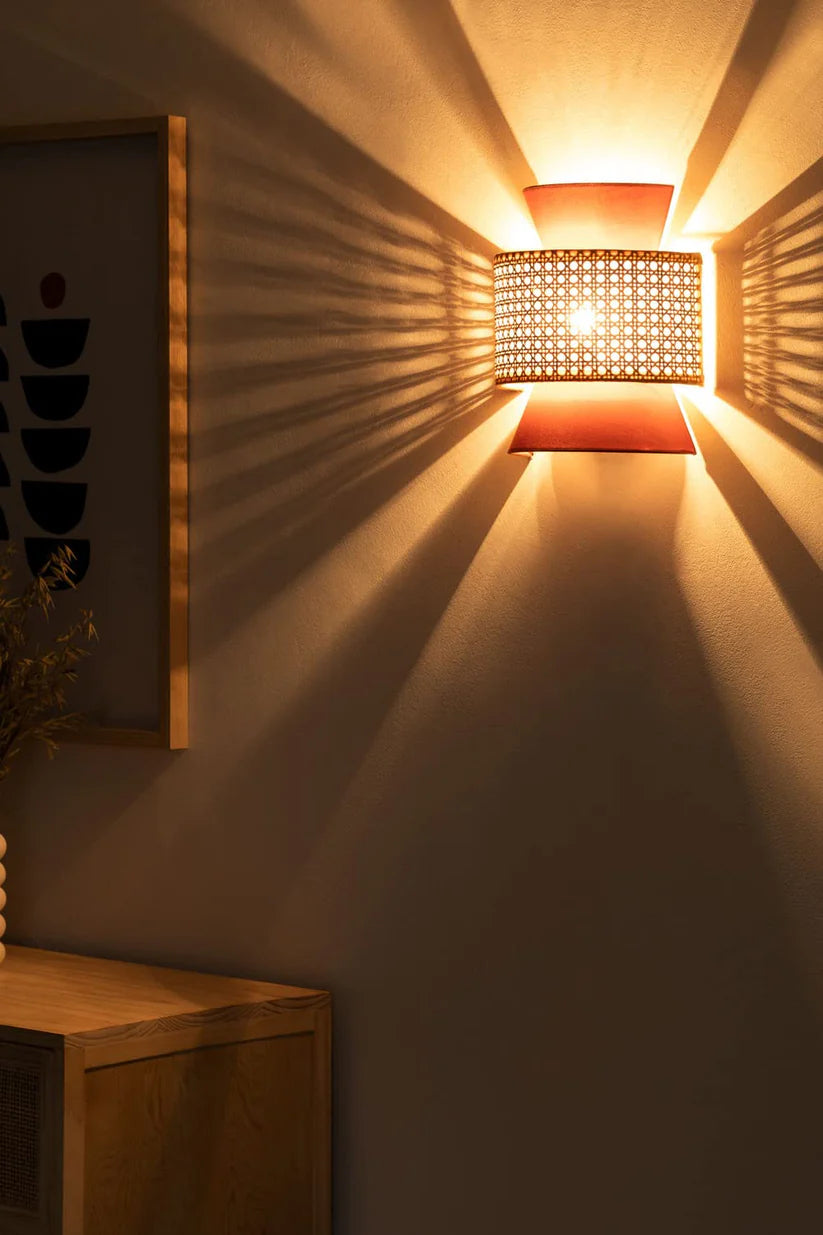 Bamboo Wall Lamp for Living Room | Rattan Wall Light - Aleksandra