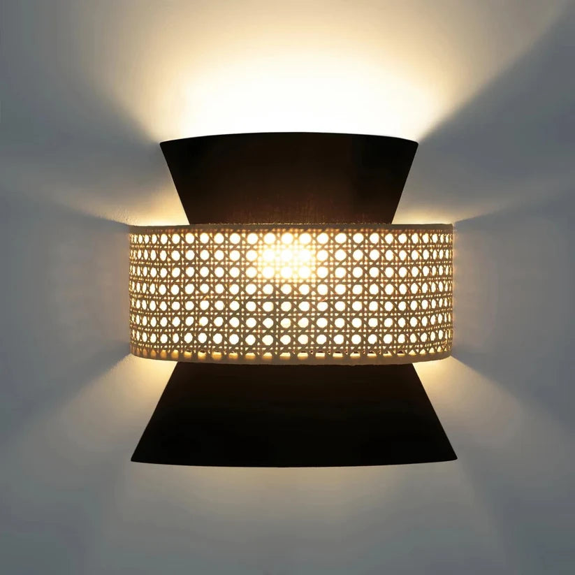 Wicker Wall Sconce for Hallway | Bamboo Wall Lamp - Ardeen