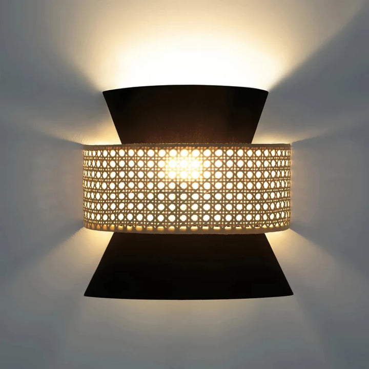 Wicker Wall Sconce for Hallway | Bamboo Wall Lamp - Ardeen