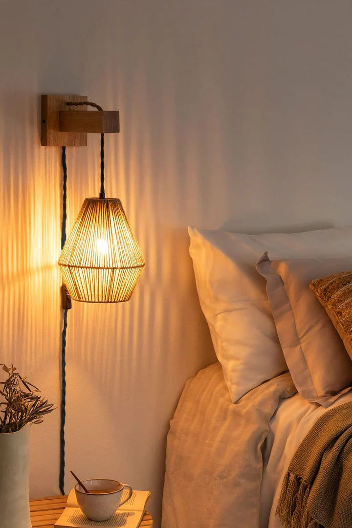 Wicker Wall Lamp for Living Room - Zephander