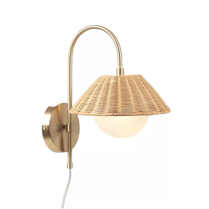 Rattan Wall Light for Study Room | Cane Wall Sconce - Yaelen