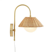 Rattan Wall Light for Study Room | Cane Wall Sconce - Yaelen