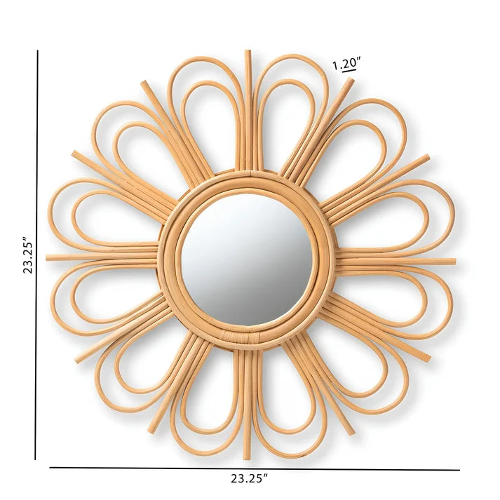 Rattan Wall Mirror for Bedroom - Catoford