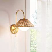Rattan Wall Light for Study Room | Cane Wall Sconce - Yaelen