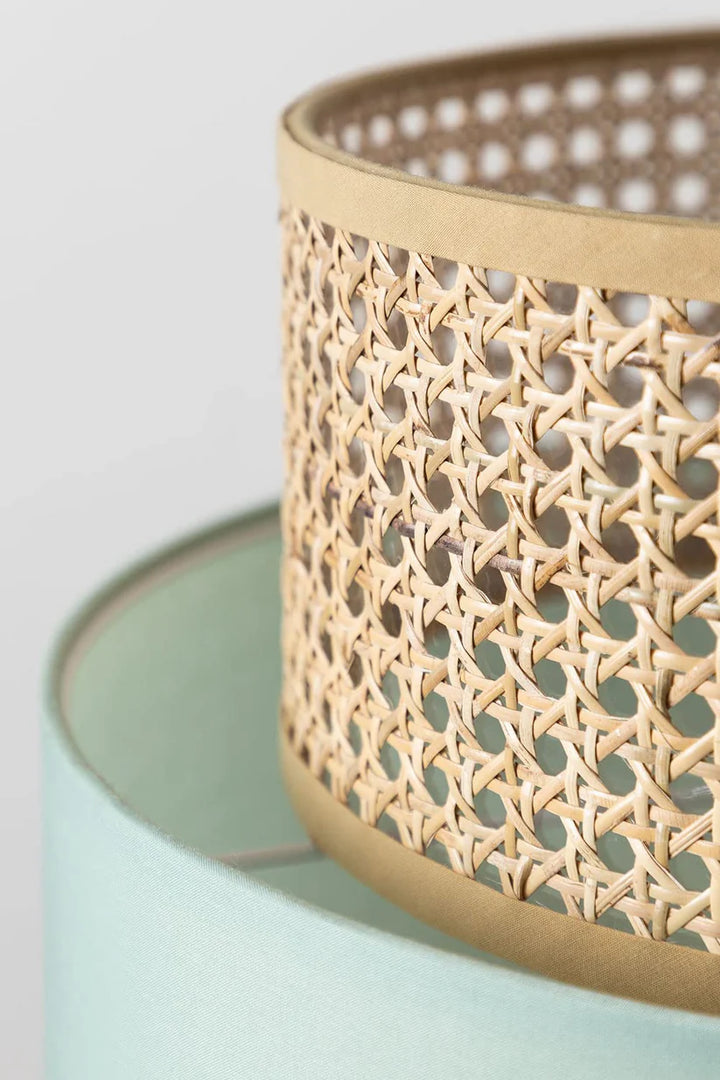 Bamboo Ceiling Light for Living Room | Rattan Flush Mount Lamp - Sutton