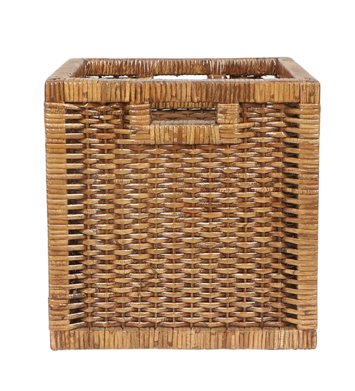 Wicker Wardrobe Basket for Storage | Brown Organizer for KALLAX - Jerricstonby