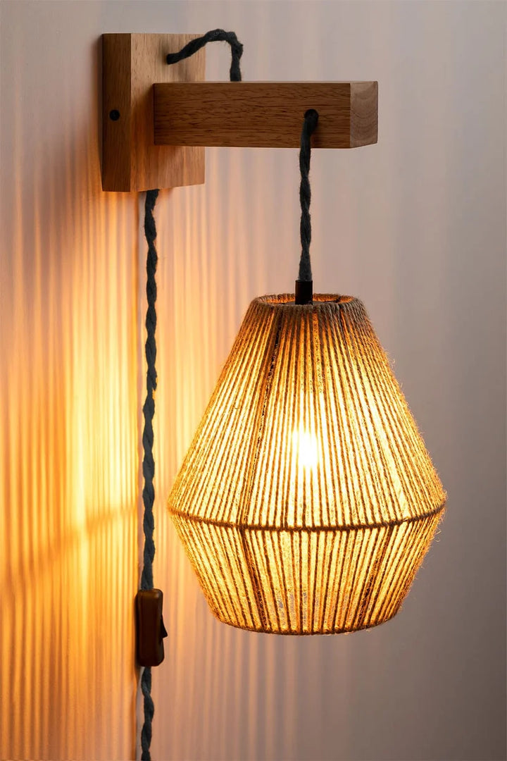 Wicker Wall Lamp for Living Room - Zephander