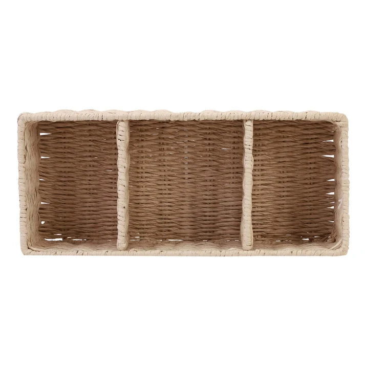 Seagrass Wicker Vanity Tray for Bathroom | Rattan Organizer Tray - Amaya