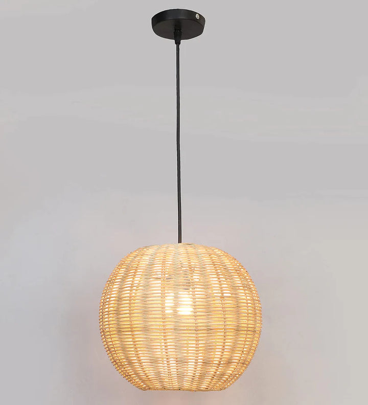 Bamboo Ceiling Light for Dining Room | Rattan Flush Mount Lamp - Avril