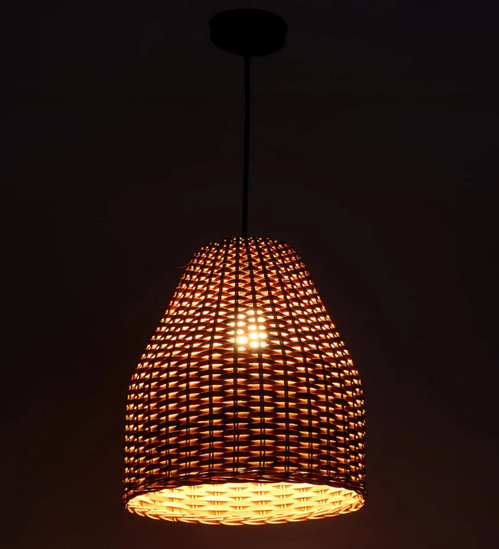 Bamboo Hanging Light for Hallway | Rattan Pendant Lamp - Asher