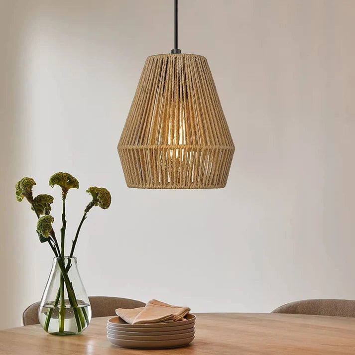 Seagrass Pendant Light for Dining Room | Woven Hanging Lamp - Alvina