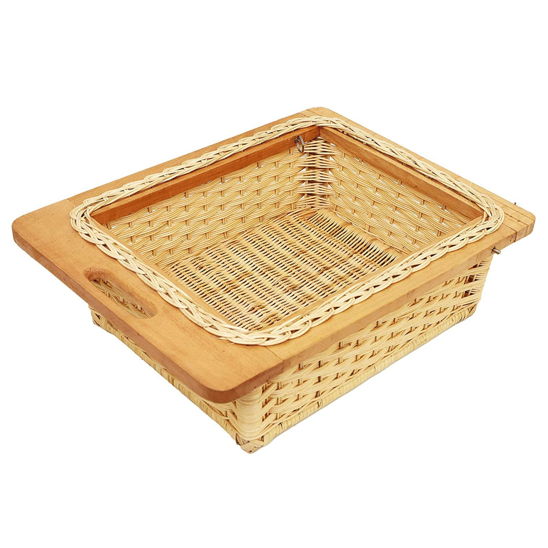 Wicker Basket for Modular Kitchen | Bamboo Basket 20 x 16 x 8 - Sanchita - Luxury Rattan Handicrafts 