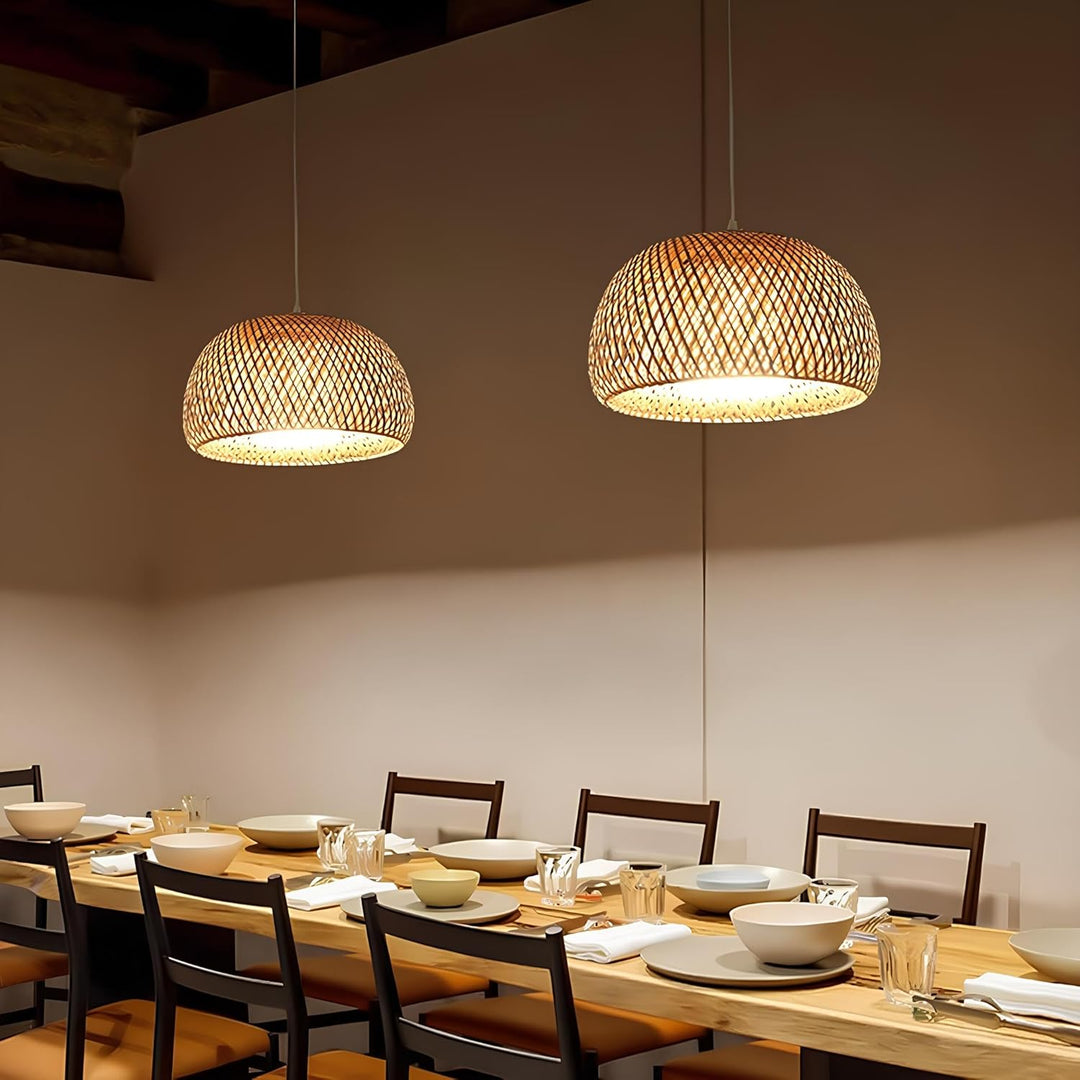 Bamboo Hanging lamp for Living Room | Rattan Hanging lamp | DOME by Luxury Rattan Handicrafts  - Lighting > Pendant Lights