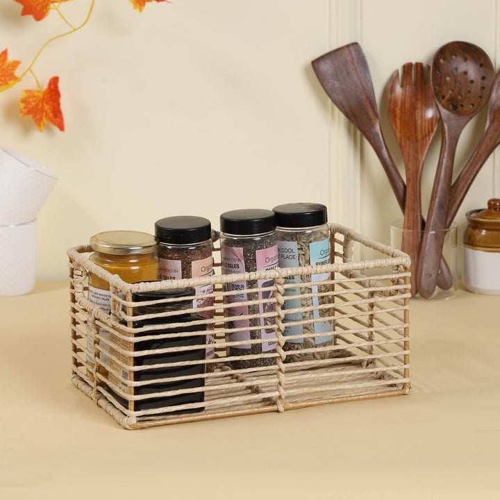 Seagrass Storage Basket Set of 2 | Kauna Grass Wicker Organizer - Osric