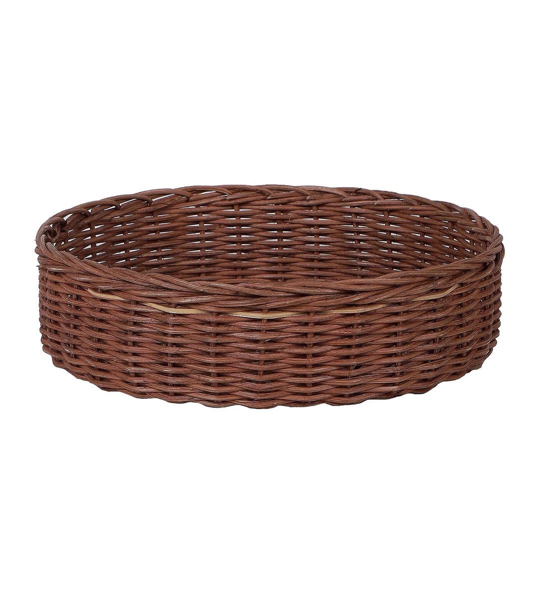 Luxury Rattan Handicrafts  Wicker Serving Tray Wooden Serving Tray for Home | Dining Table Decorative Trays | Serving Tray for Party Guests | Platter with Handles Diwali or Deepawali Gifts | 10 x 10 x 2 (Brown) - Luxury Rattan Handicrafts 
