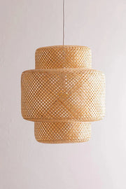 Bamboo Ceiling Light for Bedroom | Rattan Flush Mount Lamp - Aurora