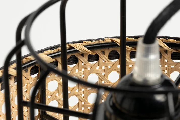 Rattan Table Lamp for Living Room | Bamboo Bedside Table Lamp - Levi