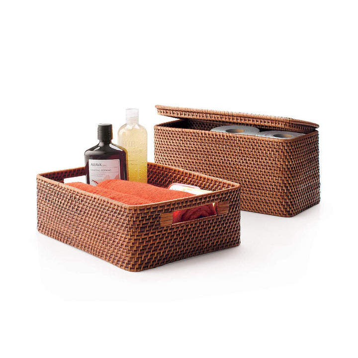 Rattan Wicker Basket for Bathroom | Handmade Storage Organizer - Ulvarston