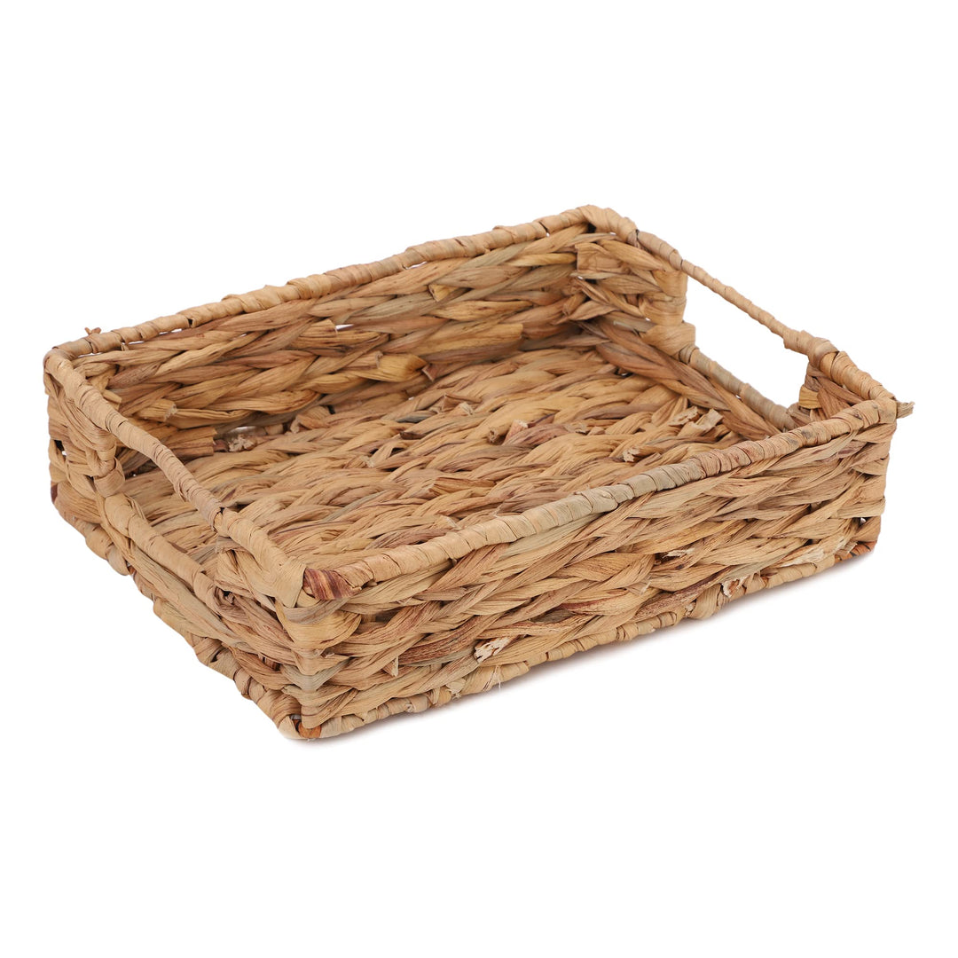 Seagrass Serving Tray with Handles | Wicker Platter for Home - Zandrick