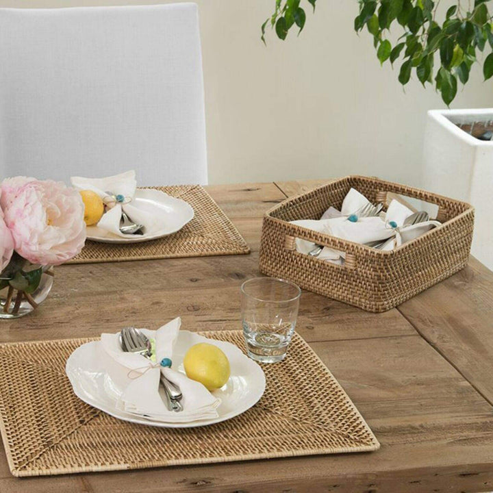 Bamboo Storage Basket 14x10x4 Inch for Kitchen - Cyrus