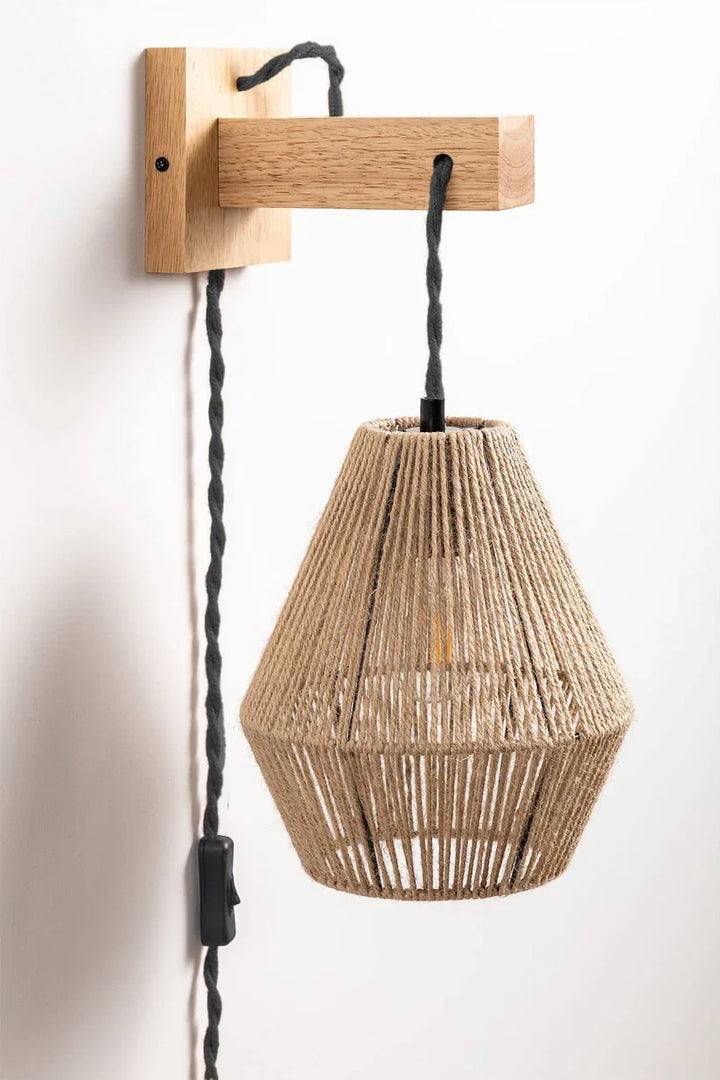 Wicker Wall Lamp for Living Room - Zephander