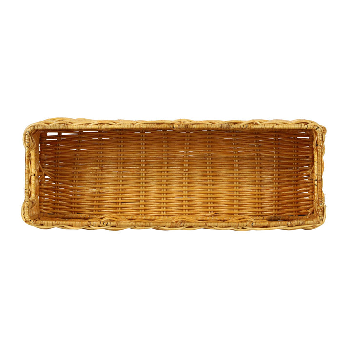 Rattan Storage Basket 14x4.5 Inch for Bathroom - Wilderson