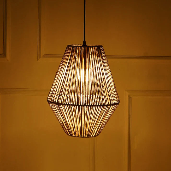 Seagrass Pendant Light for Living Room | Woven Hanging Lamp - Ruby