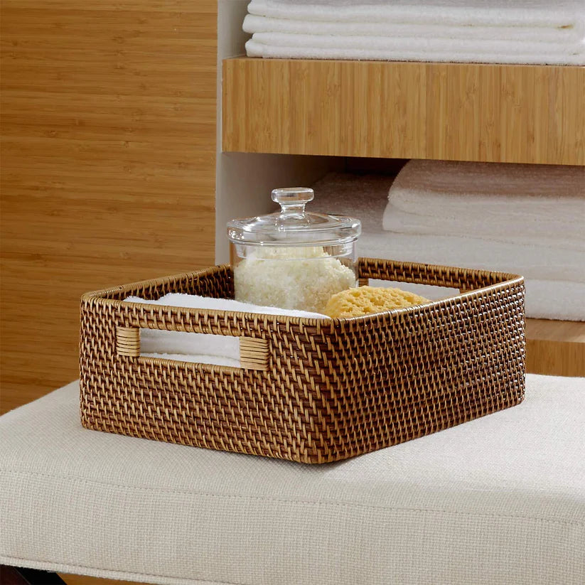 Bamboo Storage Basket 12x8x4 Inch for Home - Blaise