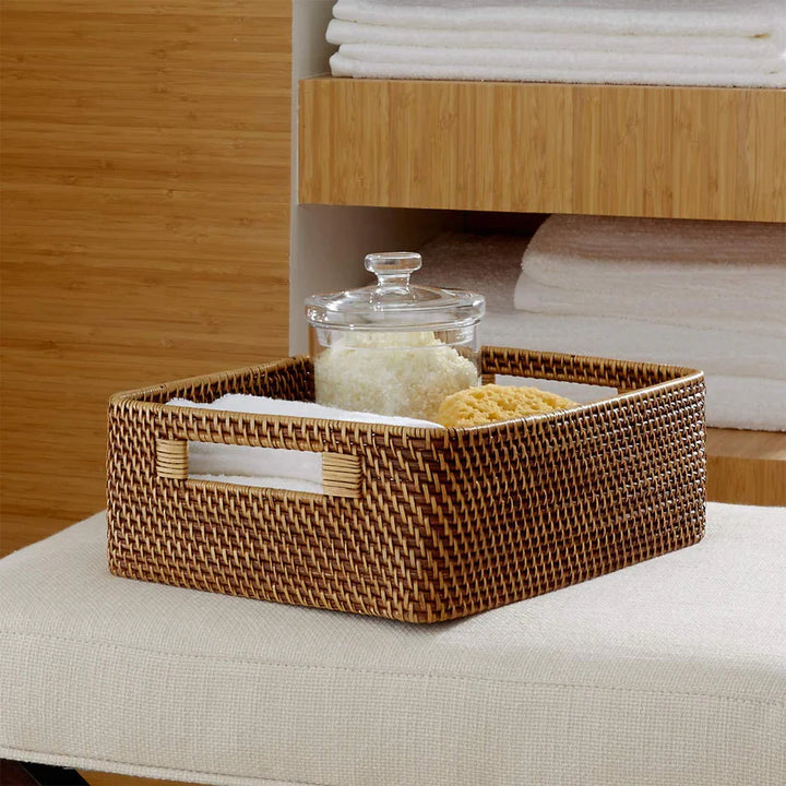 Bamboo Storage Basket 12x8x4 Inch for Home - Blaise