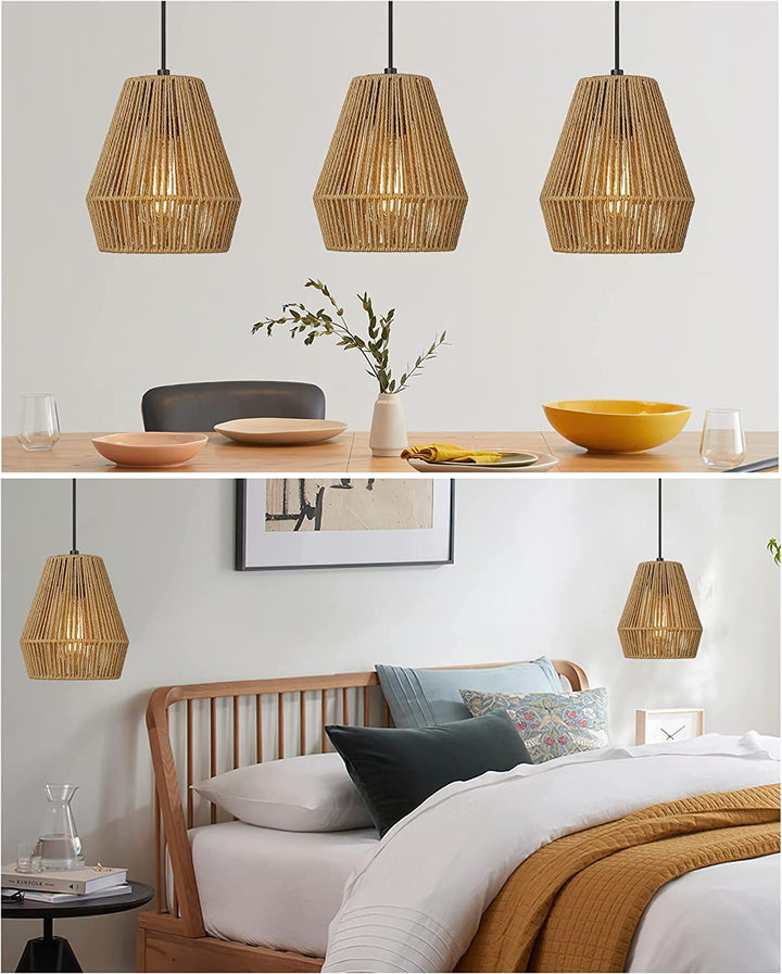 Seagrass Pendant Light for Dining Room | Woven Hanging Lamp - Alvina