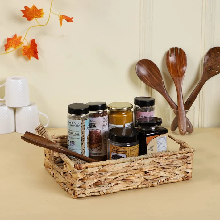 Seagrass Storage Basket 10x6x4 Inch for Kitchen - Aldwynn