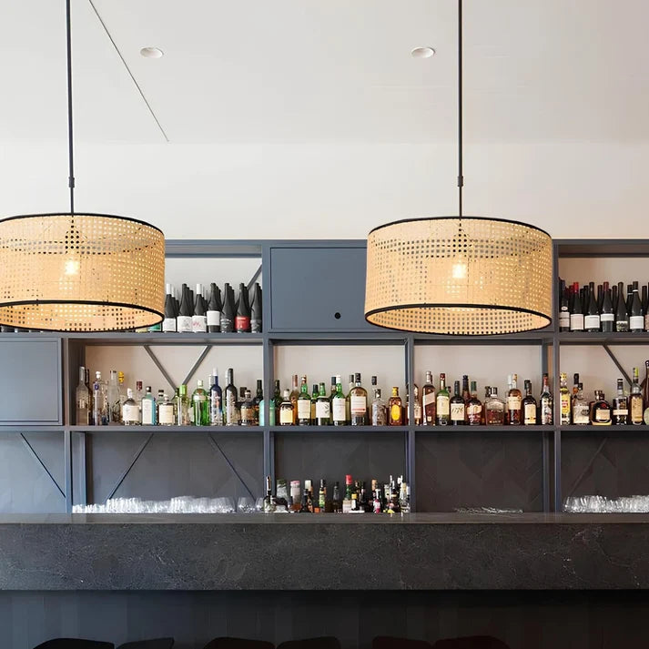 Rattan Hanging Light for Kitchen | Cane Pendant Lamp - Aldwyn