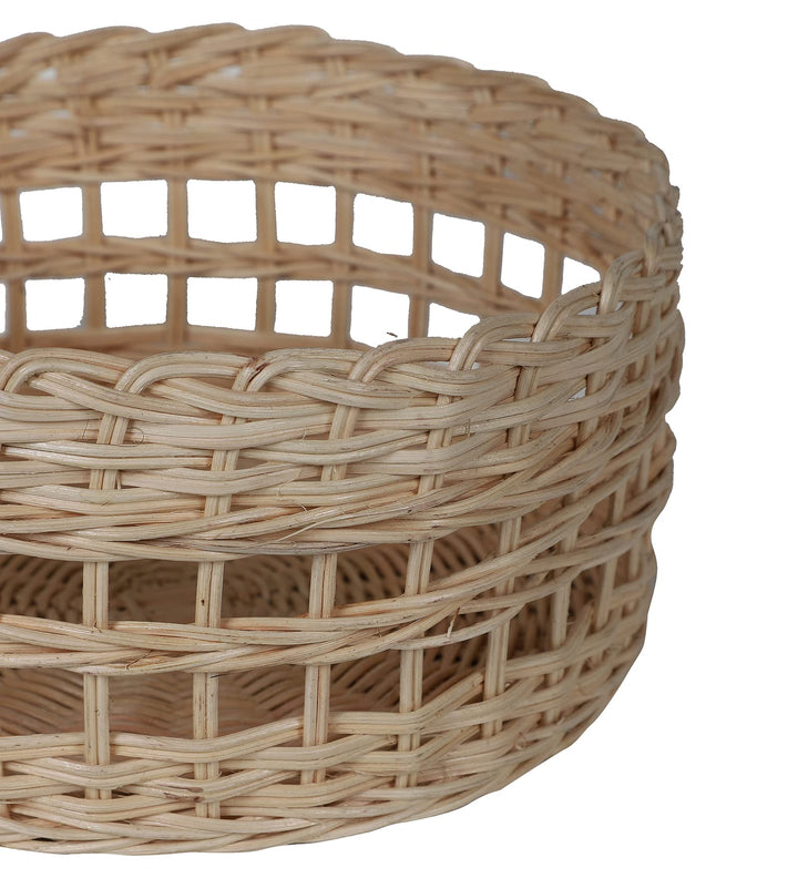 Luxury Rattan Handicrafts  Handmade Wicker Basket Bathroom Vanity Tray, Wicker Kitchen Counter top Storage Shelf Coffee Table Decorative Tray Cosm