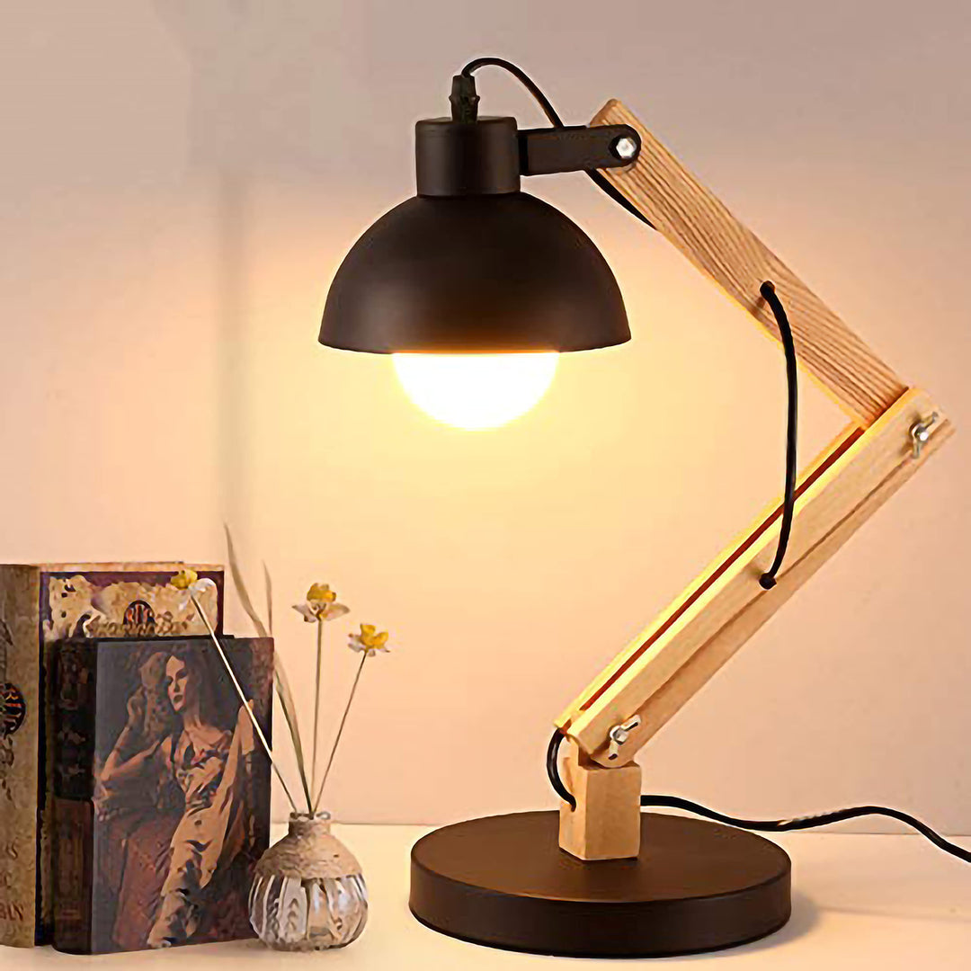 Wicker Table Lamp for Bedroom | Bamboo Study Lamp for Desk by Luxury Rattan Handicrafts 