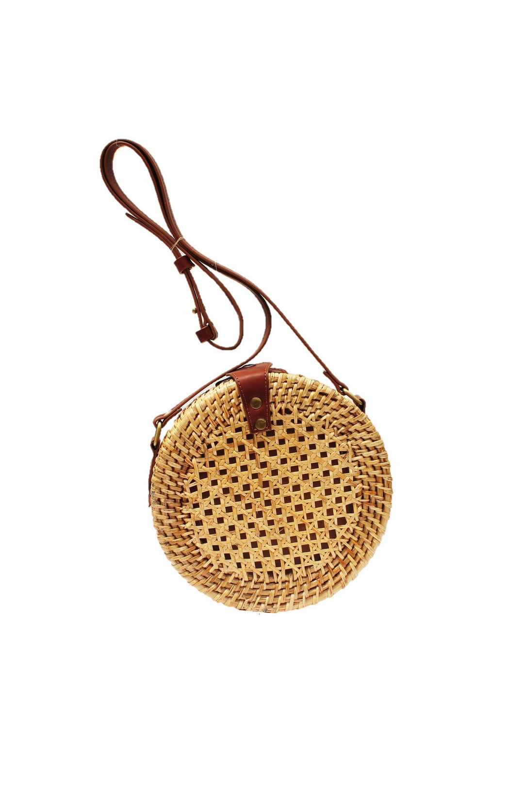 Rattan Sling Bag for Women | Handmade Crossbody Bag with Leather Strap - Zara