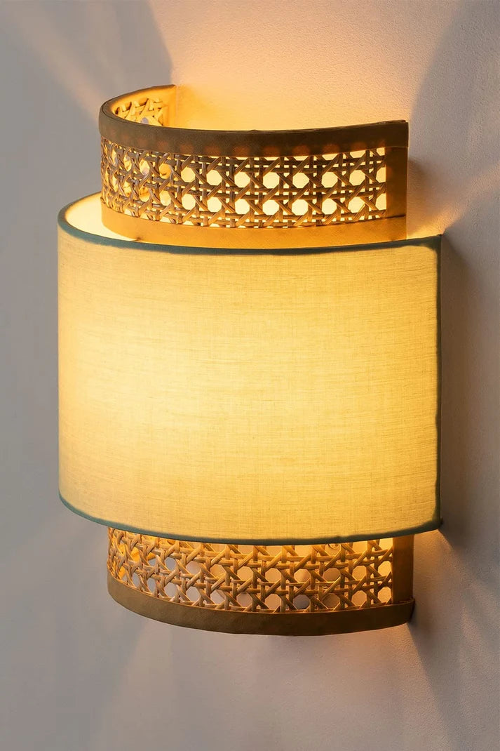 Rattan Wall Lamp for Study Room | Wicker Wall Sconce - Auria