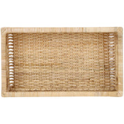 Luxury Rattan Handicrafts  Handmade Bamboo Wicker Storage Organizer Basket for Cloth, Toiletry, Bathroom (16 x 9 x 4.5, Beige,Rattan,Pack of 1) - 