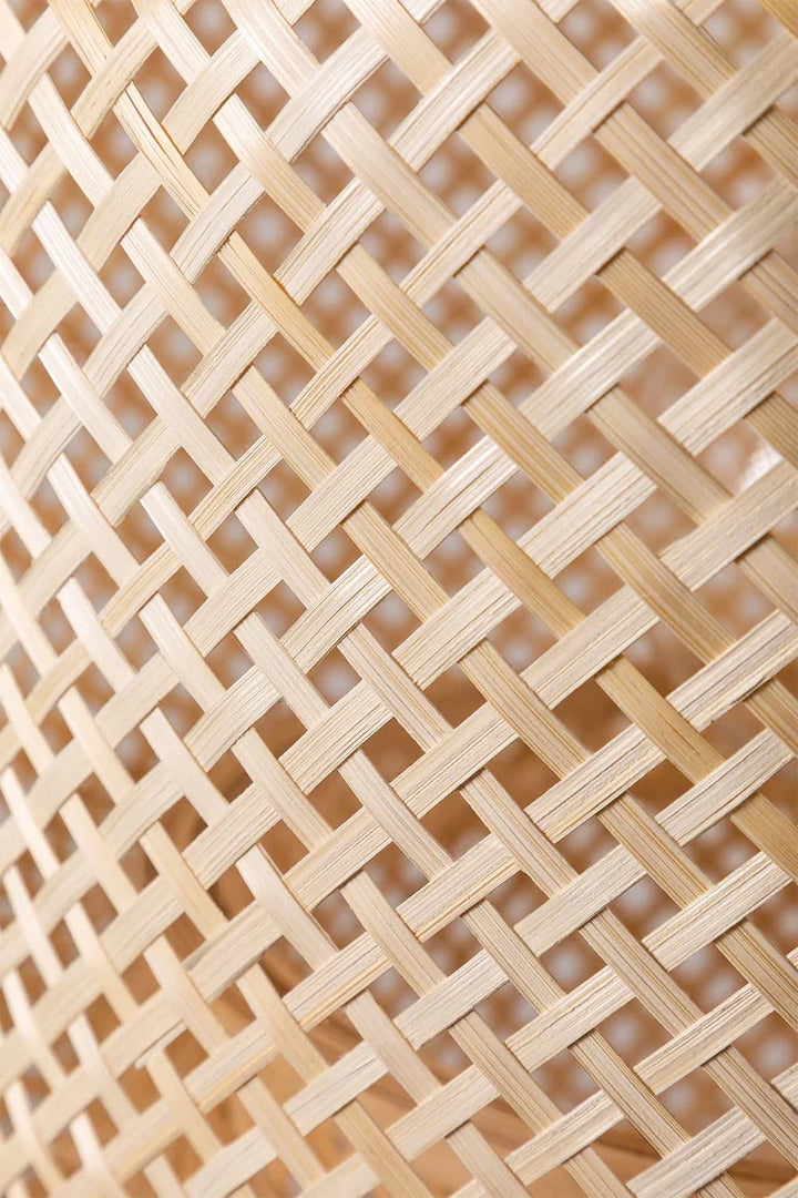 Bamboo Ceiling Light for Bedroom | Rattan Flush Mount Lamp - Aurora