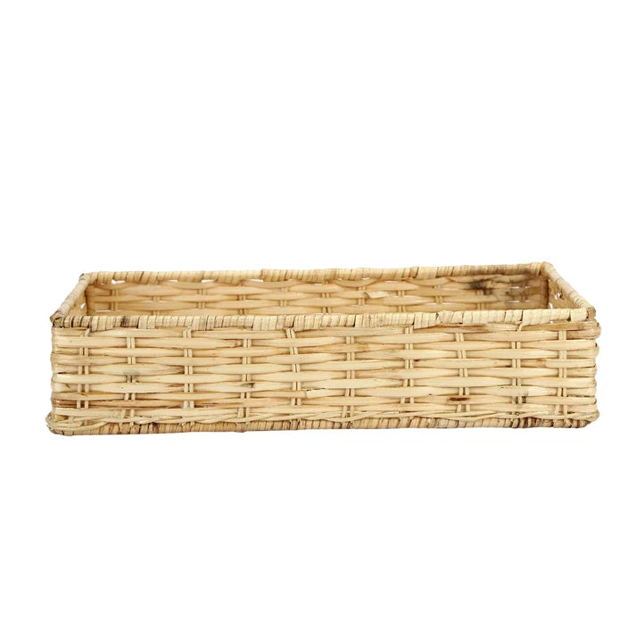 Rattan Storage Basket 13x6.5x3 Inch for Kitchen - Tobiaso
