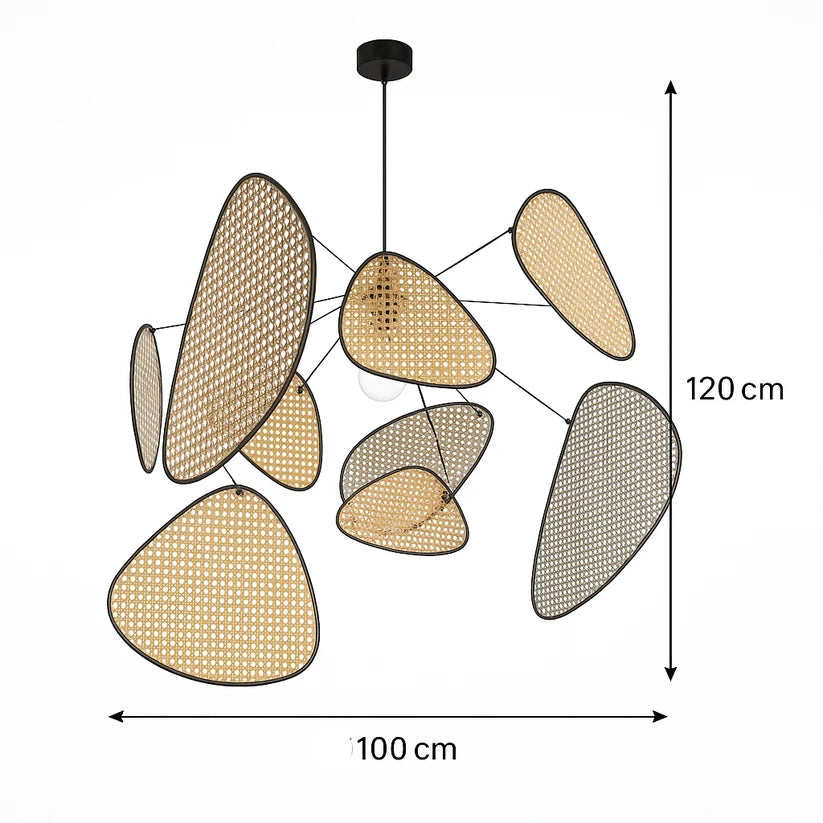 Rattan & Bamboo Hanging Light for Hallway- Quenten