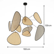 Rattan & Bamboo Hanging Light for Hallway- Quenten