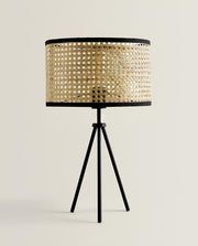 Rattan & Bamboo Table Lamp for Bedroom | Handmade - Kaia