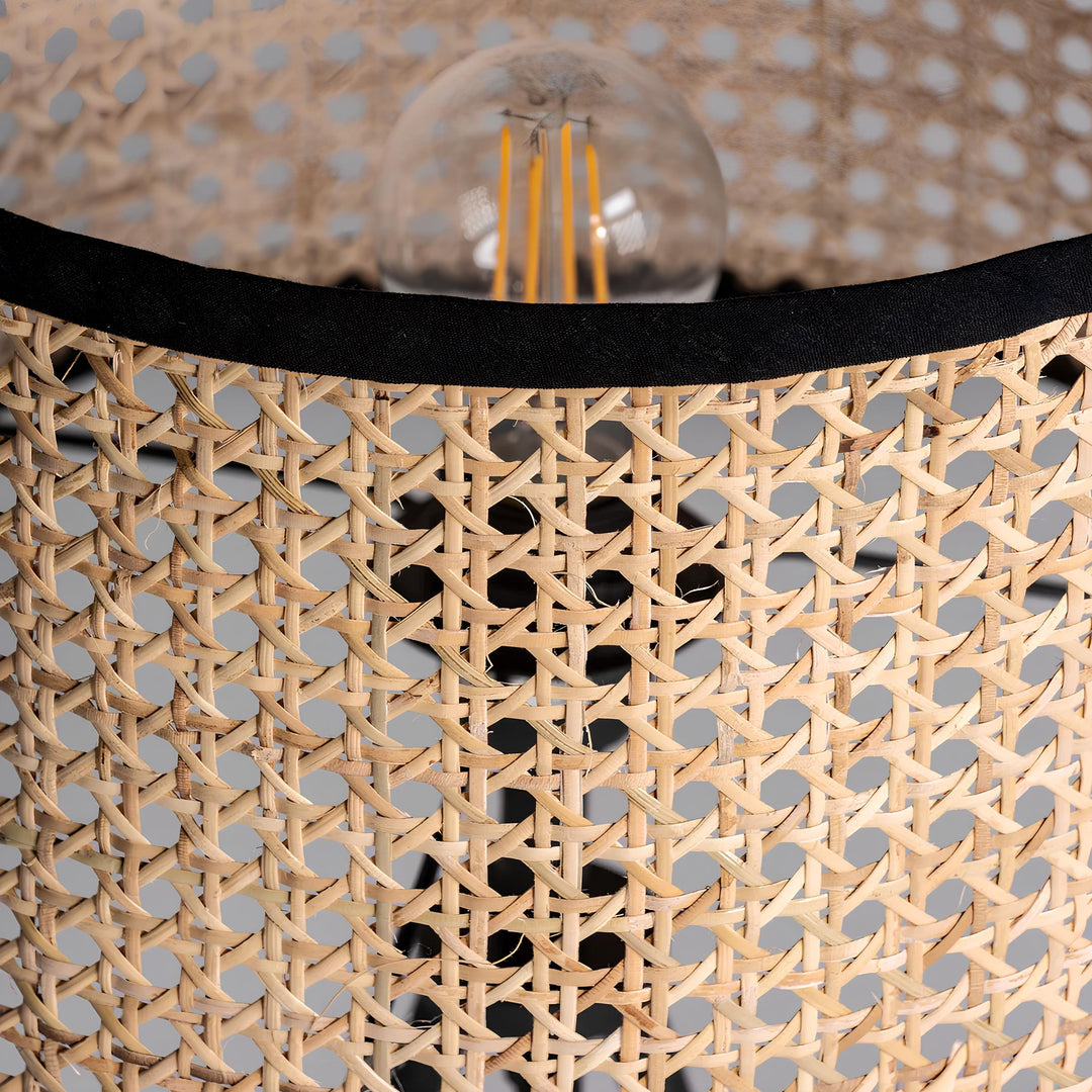 Rattan & Bamboo Table Lamp for Bedroom | Handmade - Kaia